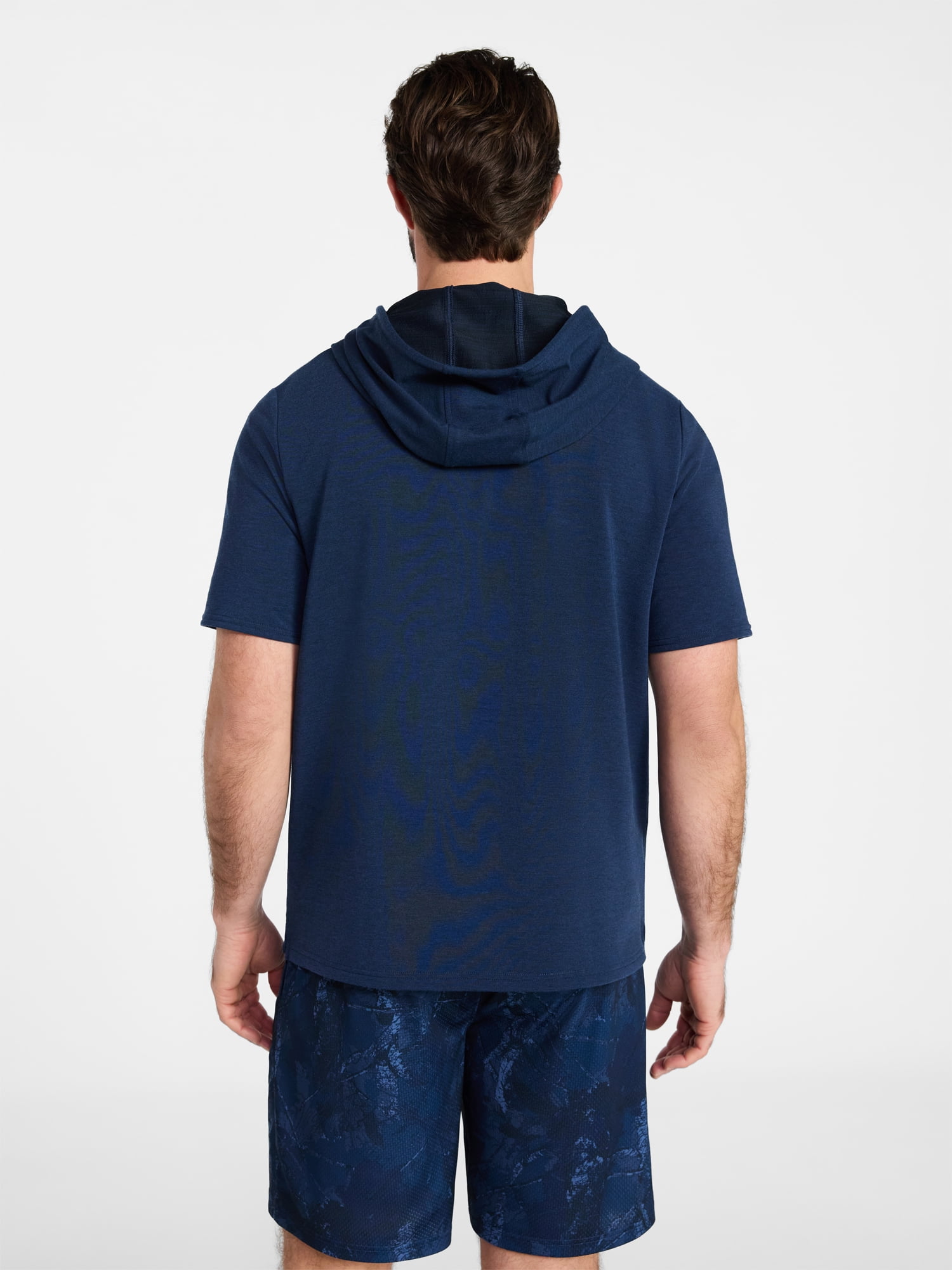 Athletic Works Men's and Big Men's Performance Coach Style Short Sleeve Hoodie Sweatshirt, Sizes XS-5XL