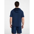 thumbnail image 3 of Athletic Works Men's and Big Men's Performance Coach Style Short Sleeve Hoodie Sweatshirt, Sizes XS-5XL, 3 of 5
