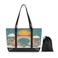 thumbnail image 7 of FORMRS Canvas Laptop Tote Bag for Women with 15.6" Computer Compartments Shoulder Handbag, Blue Rainbow, 7 of 7