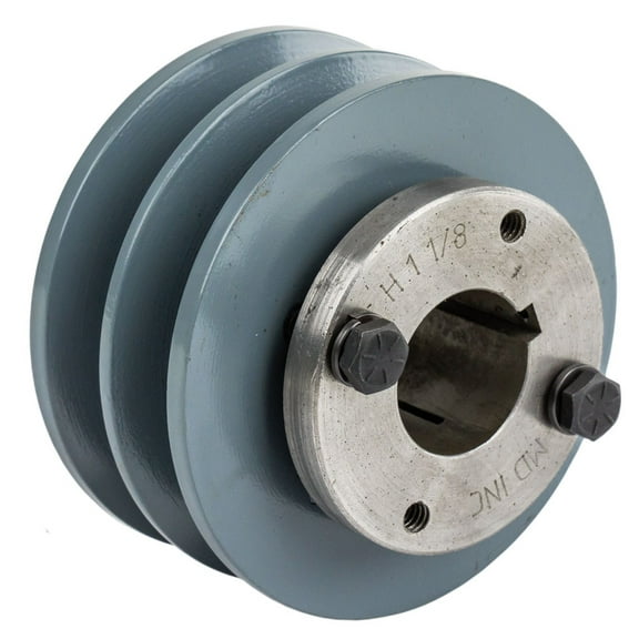 2BK36H Cast Iron 3.75" Dual Groove Pulley for Belt B Section 5L with 1-1/8" Sheave Bushing