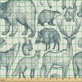 thumbnail image 2 of Animal Fabric by the Yard, Repetitive Sketch of Wild Pig Bear Rabbits Squirrels on Pastel Tone Backdrop, Decorative Upholstery Fabric for Sofas and Home Accents, Eggshell Dark Teal by Ambesonne, 2 of 5