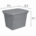 thumbnail image 2 of Sterilite 68 Liter Tote, Plastic Storage Bin with Snap-on Lid, Stackable, Gray, 2 of 5