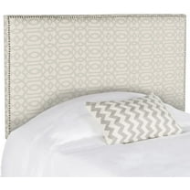 SAFAVIEH Sydney Classic Glam Upholstered Headboard, Full, Wheat/Pale Blue