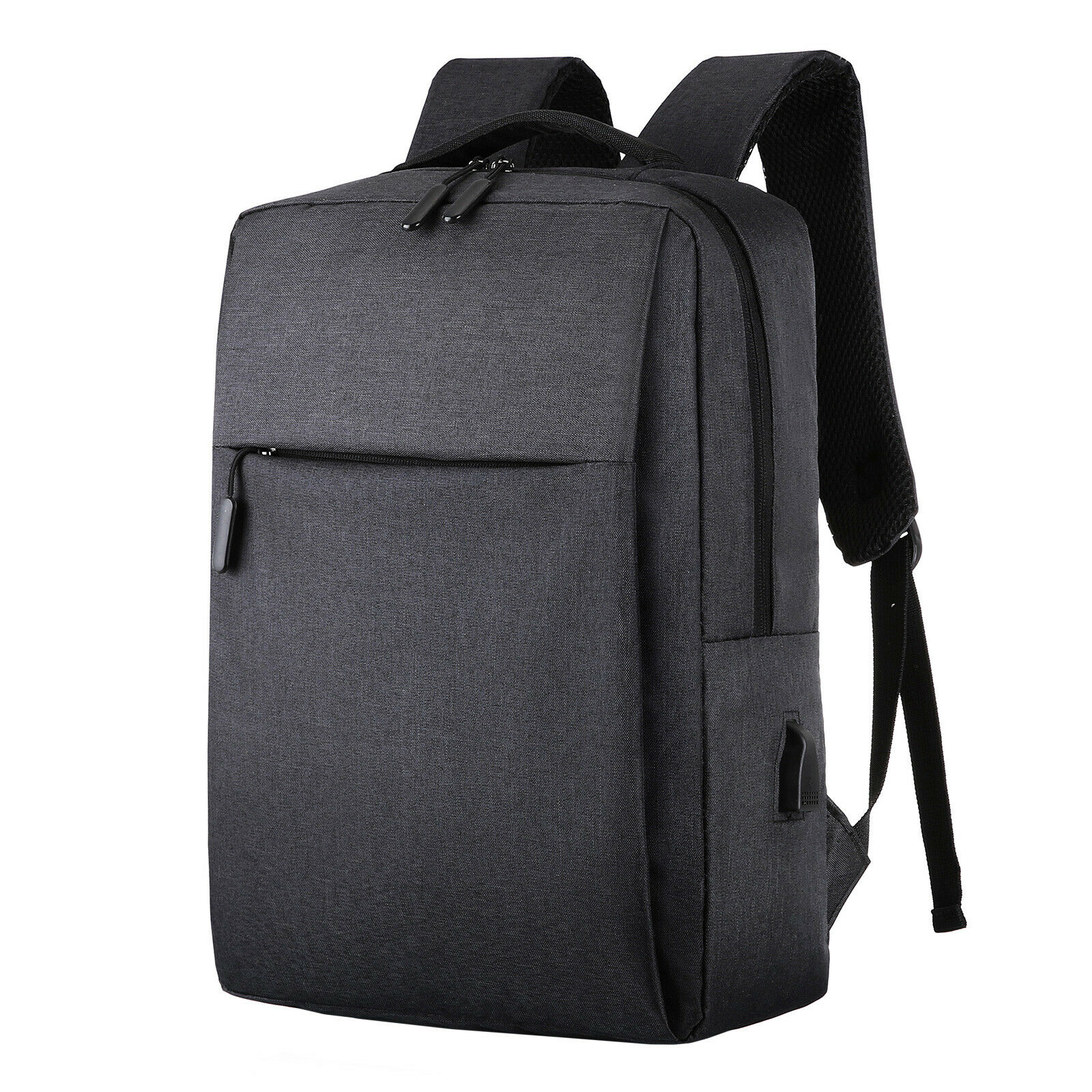 Novaa Bags 16" Slim Casual Waterproof Laptop Backpack with USB Charging Port Black - image 3 of 5