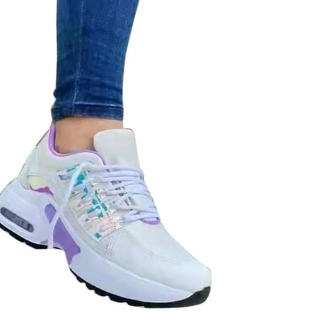 

Women Daily Casual Sneaker Slope Heel Shoes with Anti-slip Sole for Birthday Christmas Gifts 38 Gray