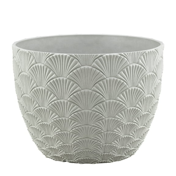 Mainstays Isla 14" x 14" x 10.25" Round Vanilla Dream Plastic Planter