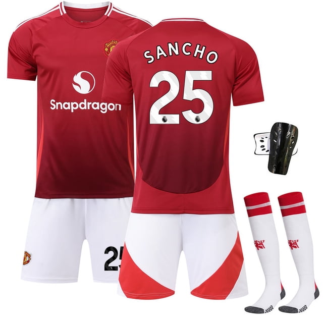 2024 Mens Kids MOUNT 7# RASHFORD 10# ANTONY21# SANCHO 25# Football Soccer Jersey