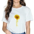 thumbnail image 2 of Womens Cute Sunflower Blessed Faith Inspirational Religious Gift T-Shirt, 2 of 4