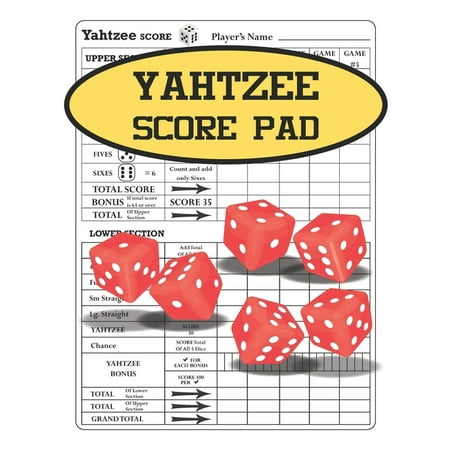 Yahtzee Score Pad: 120 Yahtzee Game Record Score Sheets Size 8.5x11 Inch (Paperback)