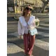 thumbnail image 1 of Camisas elegantes para mujer, Blusa de manga larga con cuello Peter Pan, blusa sencilla con cordones para ocio, ropa de calle que combina con todo, 1 of 5