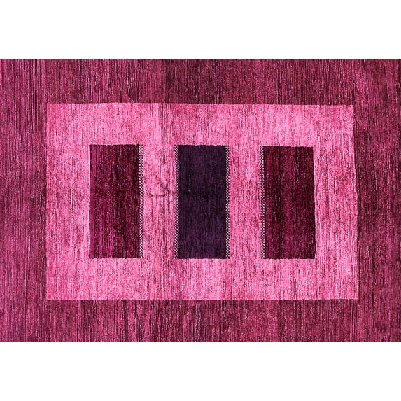 Ahgly Company Indoor Rectangle Abstract Pink Modern Area Rugs, 2' x 5'