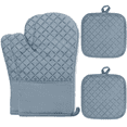 thumbnail image 2 of SUGARDAY Silicone Pot Holders and Oven Mitts Sets Kitchen Gloves Heat-Resistant Non-Slip for Baking Cooking Blue 4pcs, 2 of 8