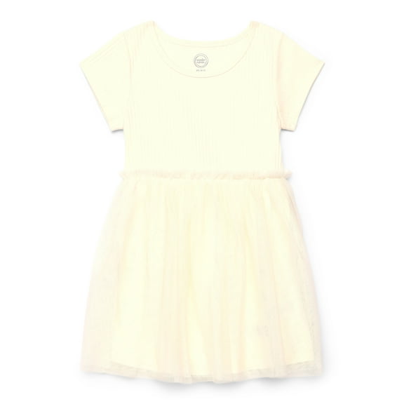 Wonder Nation Girls Short Sleeve Solid Tutu Dress, Sizes 4-18 & Plus