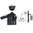 thumbnail image 2 of Niño Policía Papel Oficial de Juguete Policía Megáfono Sombrero Disfraz Esposas, 2 of 9