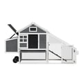 thumbnail image 5 of Aukfa 71" Chicken Coop Wooden Poultry Cage with Wheels & Nesting Box for Outdoor, Gray, 5 of 10