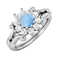 thumbnail image 1 of Bague de Fiançailles pour Femmes en Argent Sterling 925 Forme Ronde 4.5MM, 1 of 3