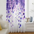 thumbnail image 6 of Spring Purple Wisteria Flowers Sheer Curtains 108" Extra Long, Rustic Floral Branches Light Filering Curtains, Privacy Drapes Simi Floor to Veiling Curtain for Living Room Large Window Treatment, 6 of 9