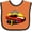 Orange and Black, variant on Inktastic Race Car 1st Birthday Boys Baby Bib