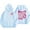 Light Blue, variant on Towmus Cute Pink Flower Hoodie for Woman Preppy Sweatshirts Trendy Puff Print Letter Graphic Hoodies Casual Pullover Tops