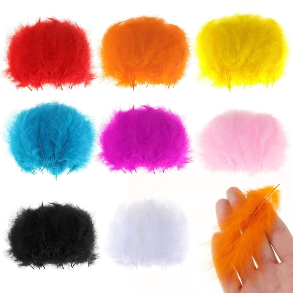 400PCS Colored Feathers 4-6in, 8 Colors Ostrich Feathers for DIY Crafts Dream Catcher Art Earrings Carnival Costumes Wedding Holiday Party Decorations