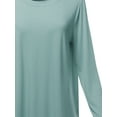 thumbnail image 4 of A2Y Women's Premium Solid Long Sleeve Round Hem Crew Neck Top Shirt Ash Blue M, 4 of 7