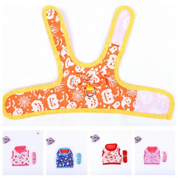 Visland Rabbit Leash Cartoon Pattern Fastener Tape Dress-up Bunny Kitten Costume Shirt Skirt for Small Animal