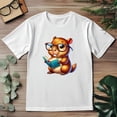 thumbnail image 4 of Playera Blanca Camiseta Unisex Estampada Capibara con Lentes, 4 of 5