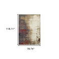 thumbnail image 5 of 6' X 9' Beige Tan Brown Blue Purple Red Orange Gold And Green Abstract Power Loom Stain Resistant Area Rug, 5 of 5