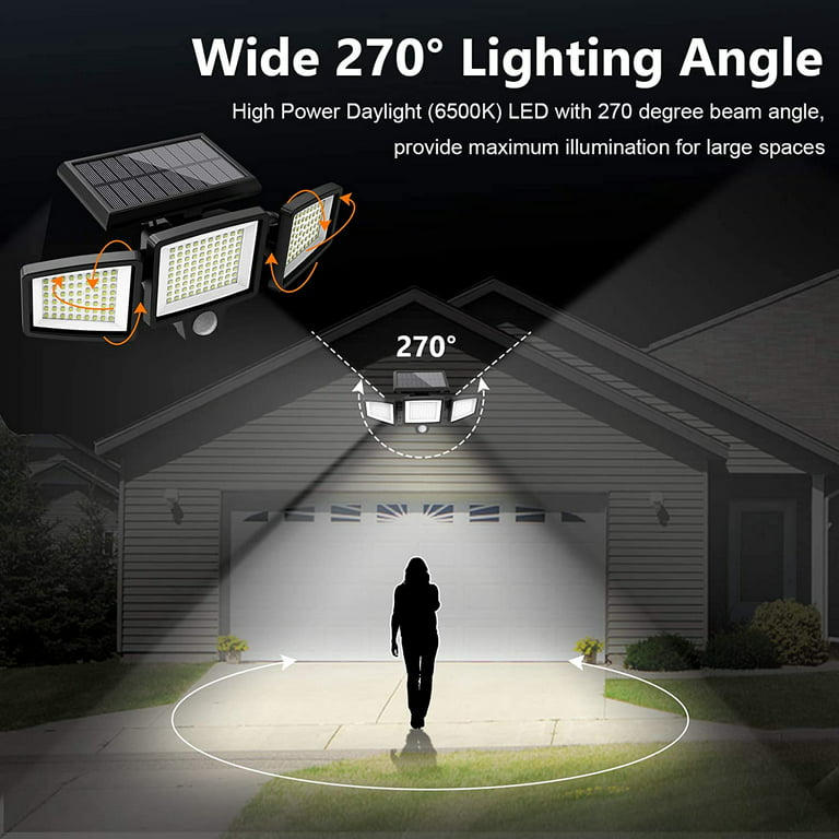 SZRSTH Solar Lights Outdoor - 210 LED Waterproof Motion Sensor Security  Lights with Wireless Remote Control 2500LM Solar Flood Lights for Patio  Garage