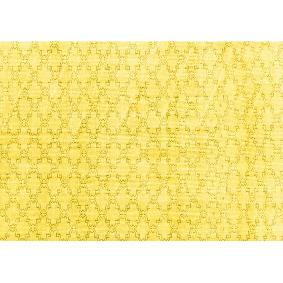 Ahgly Company Machine Washable Indoor Rectangle Persian Yellow Traditional Area Rugs, 7' x 9'