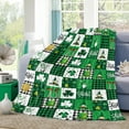 thumbnail image 5 of Green Buffalo Plaid Throw Blankets, St. Patrick''s Day Clover Gnomes Luxury Flannel Fleece Comfort Bed Blanket Irish Festival Theme Cozy Warm Fleece Cover for Sofa Couch Chair 50x60In, 5 of 6