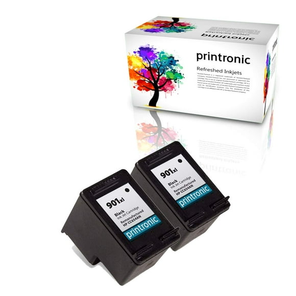 Printronic 2 Pack Remanufactured HP 901XL Ink Cartridge for HP Officejet 4500 J4580 J4660 J4550 J4540 J4524 Printers (2 Black)