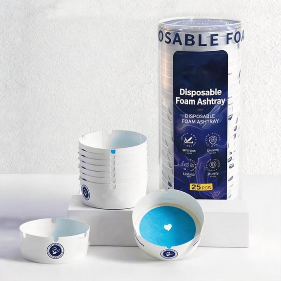 HeartGoods Extra-Thick Disposable Ashtray, Portable Cigarette Extinguisher Sand for Preventing Cigarette Ash, Water-Based Disposable Foaming Cigarette Ash Tray