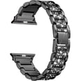 thumbnail image 2 of ALMNVO Compatible for Apple Watch Bands 45mm 41mm 40mm 44mm 41mm 38mm Metal Strap with Case, Rhinestone Protective Cover PC Bumper Protective Case for iWatch Series 7/6/5/SE/4/3/2/1, 2 of 9