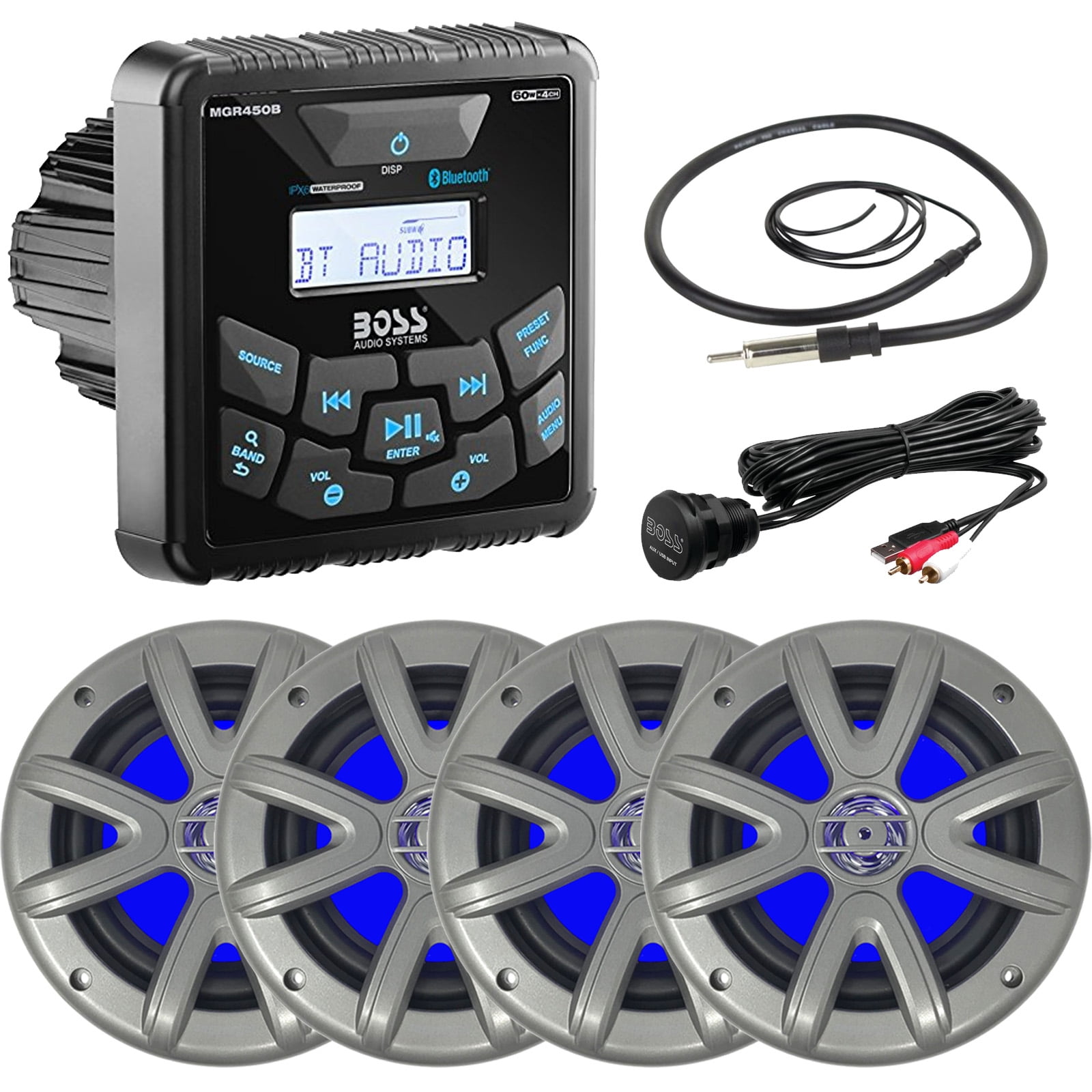 Boss Audio MGR450B InDash Mechless Bluetooth Digitial Media Stereo