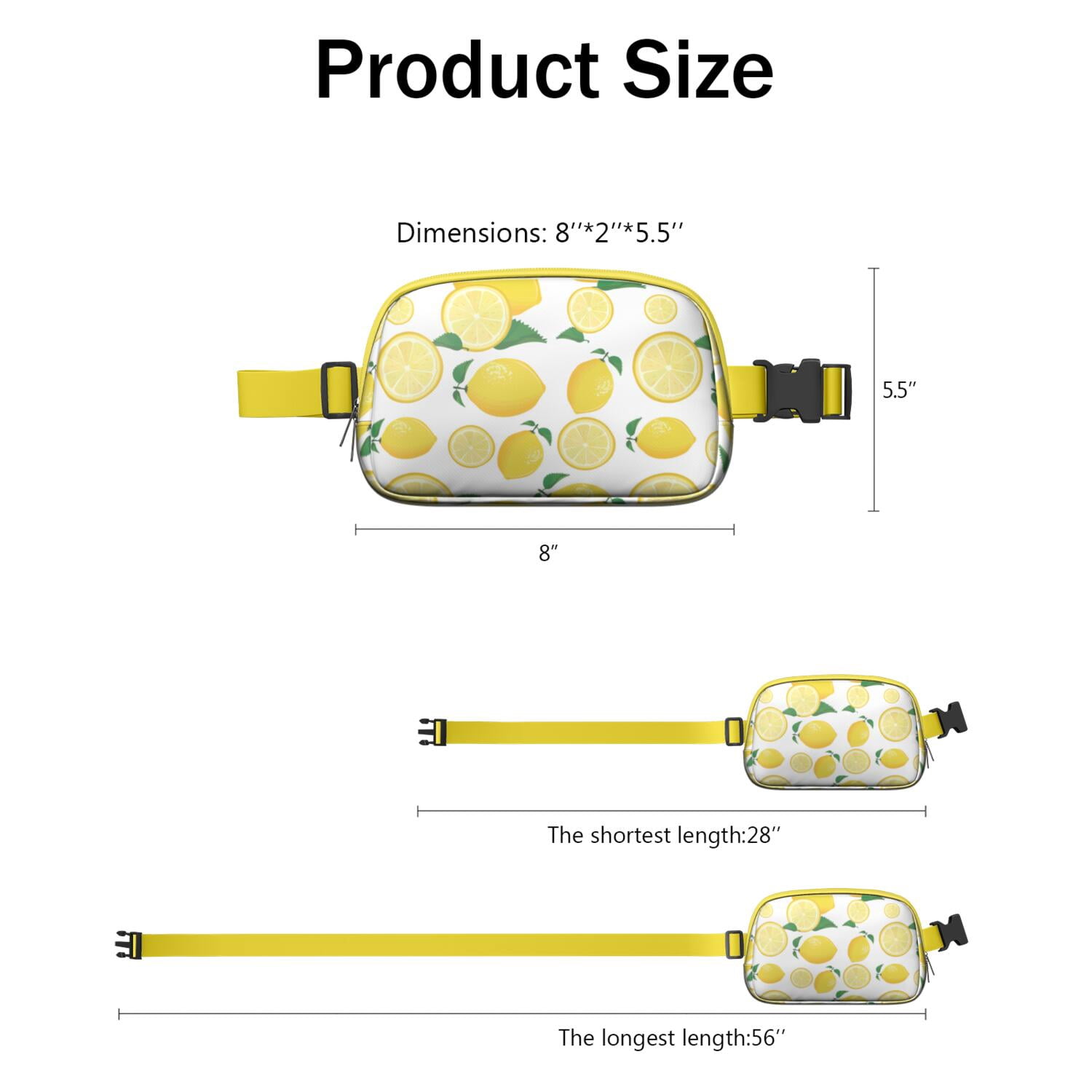 Yellow Lemon Belt Bag – Retro Summer Fruit Fanny Pack for Cute Outfits & Lemon Addicts