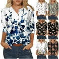 thumbnail image 6 of YanHoo 3/4 Sleeve Tops for Women 3/4 Sleeve V Neck Loose Fit Top 3/4 Sleeve Graphic Tees for Women Plus Size Womens Tops Sale Prime 3/4 Sleeve Henley Shirts, 6 of 6