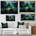 thumbnail image 5 of Designart "Echoes of Pyramid Green Abstract Harmony II" Oversized Abstract Framed Wall Art - Modern Green Abstract Geometric Entryway Framed Wall Art Print, 5 of 7