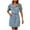 Light Blue, variant on Denim Dress for Women, Puff Sleeve V Neck Bodycon Summer Dress With Button, Soft Comfortable Vintage Dress