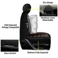 thumbnail image 3 of 2-Seats Car Seat Covers for 95% Nissan Models Leather Auto Vehicle Seat Cushions Waterproof Seat Cover Airbag Compatible(Black&Coffee-Luxury), 3 of 6