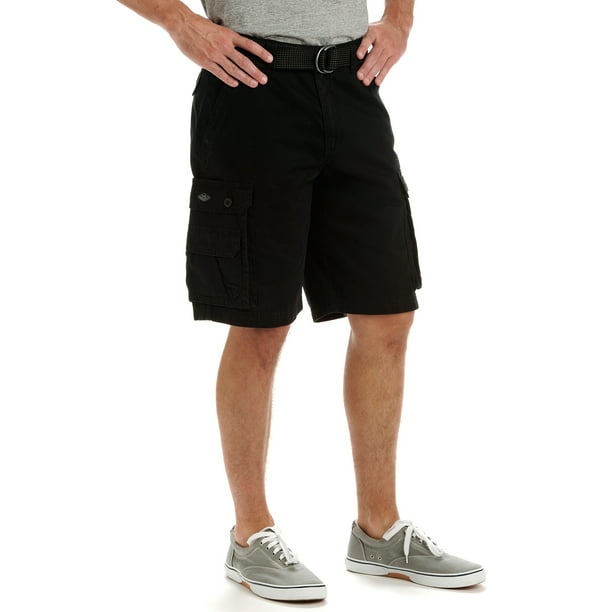 Lee Men's Big And Tall Dungarees Belted Wyoming Cargo Short - Black, Black,  52 