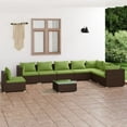thumbnail image 1 of vidaXL Ensemble de Salon de Patio 9 Pcs avec Coussins en Rotin Poly Brun, 1 of 5
