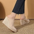 thumbnail image 2 of Womens Platform Clogs Espadrilles Wedge Shoes Closed Toe Sandals Comfortable Slip On Sandals, 2 of 7