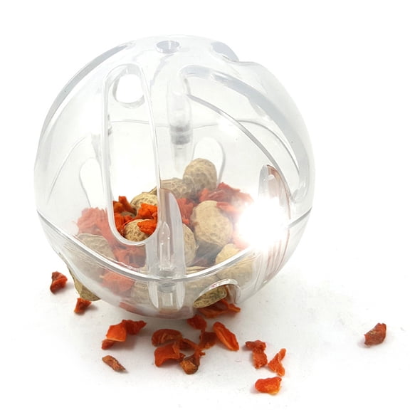 Walbest Hanging Clear Foraging Plastic Perforated Ball Unscrews, Put Bird Treats Inside, Bird Cage Medium to Large Bird Toy