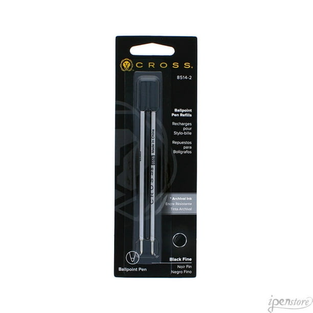 Pack of 2 Cross Ballpoint Pen Refills 85142, Black Fine