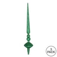 thumbnail image 3 of Vickerman 12" Green Glitter Cupola Finial Ornament, Pack of 3, 3 of 3