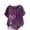 #007-Purple, variant on Roncen Women's Short Sleeve Daisy Print T-Shirt - Button Detail Crewneck Top in Cotton-Linen Feel Fabric