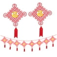 thumbnail image 4 of OUNONA Red Hanging Bunting Made of Non Woven Fabric Perfect for Party Decoration and Festive Scenes 2 Sets, 4 of 8