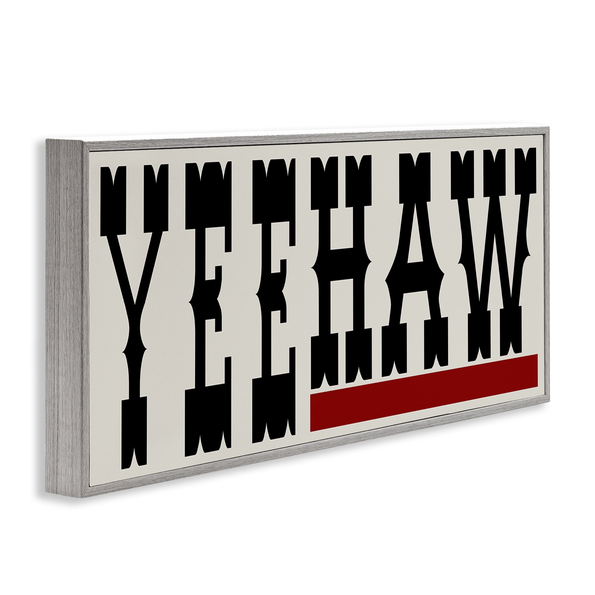 Stupell Industries Yeehaw Western Word Typography Painting Gray Framed Art Print Wall Art, 24 x 10