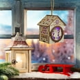 thumbnail image 6 of chaungfeng LED Mini Wooden House Ornament, Christmas Tree Hanging Decoration with Lights, for Holiday Display, Scene Arrangement, 2.8x2x3.15 Inches, 6 of 6